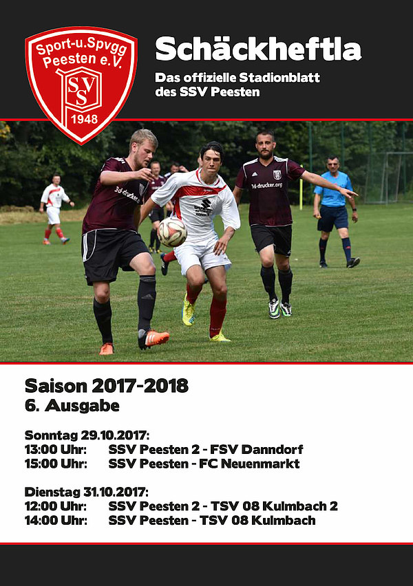 Ausgabe 6 - 29. und 31.10.2017 - SSV Peesten - FC Neuenmarkt und TSV 08 Kulmbach