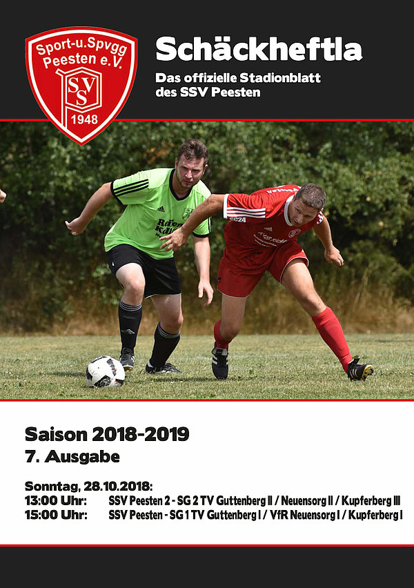 Ausgabe 7 - 28.10.2018 - SSV Peesten - SG 1 TV Guttenberg I / VfR Neuensorg I / Kupferberg I